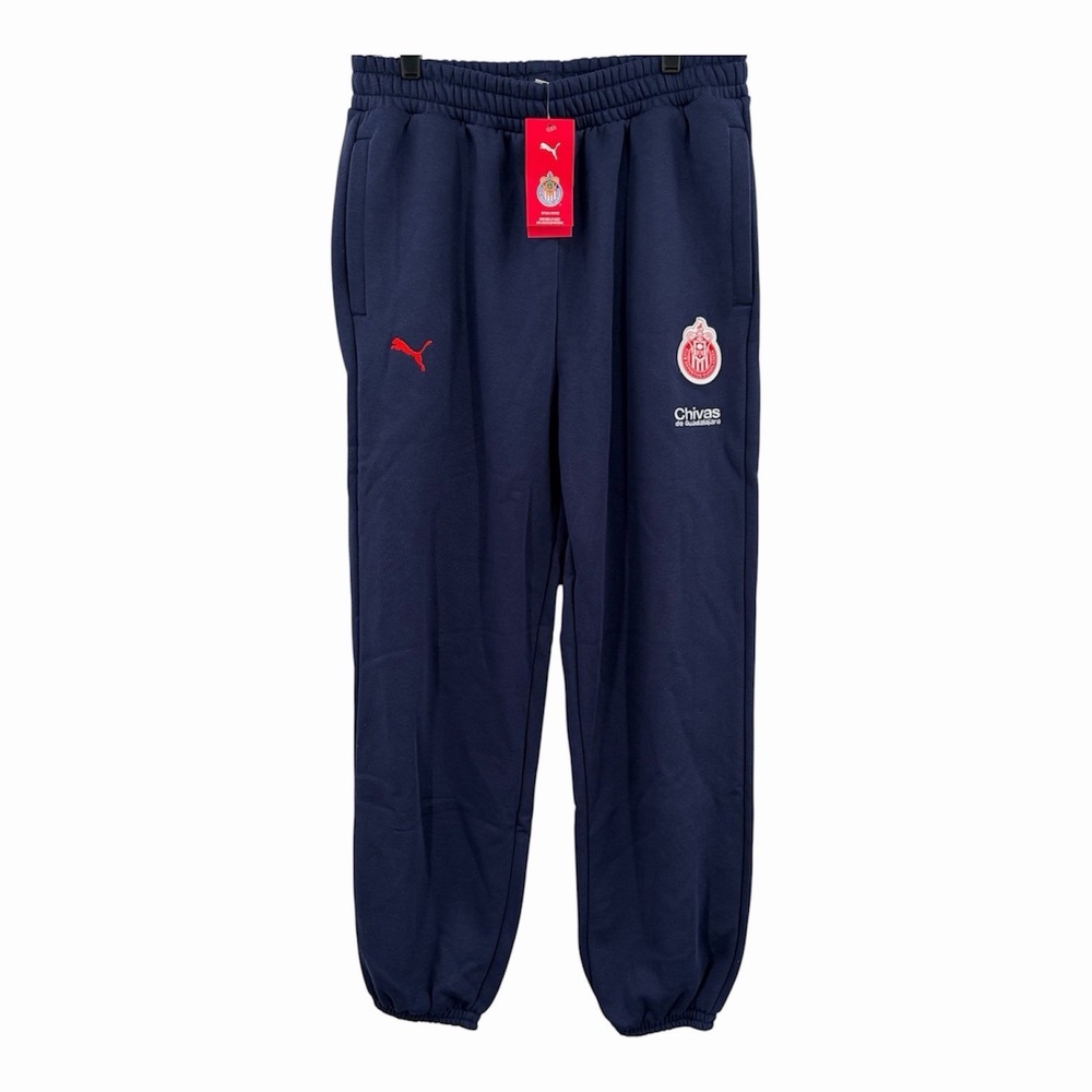 Puma Chivas Guadalajara Fleece Navy Pants Size M Men's Soccer Training NWT
